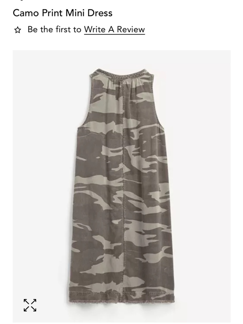 Splendid Taupe & Light Gray Camo Print Mini Dress - Picture 2 of 11
